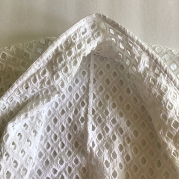 MICHAEL STARS WOMENS WHITE EYELET OPEN FRONT SLEEVELESS VEST SMALL - Picture 6 of 8